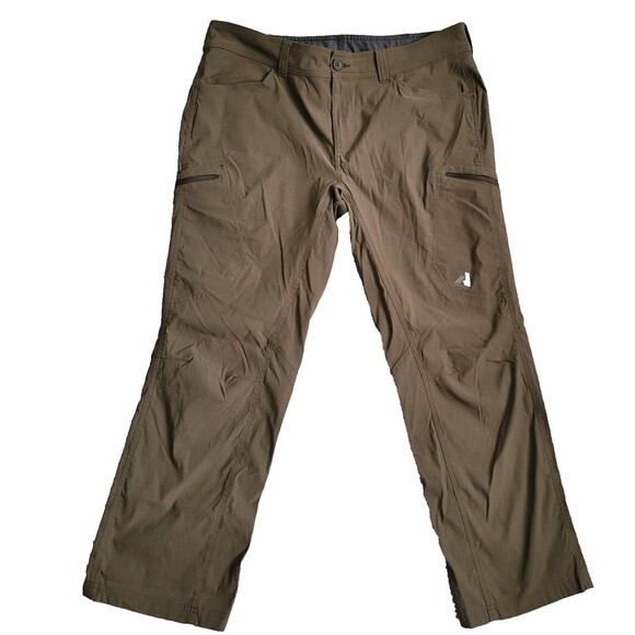 Eddie Bauer Hiking Pants Men 38X30 Brow Nylon Blend Cargo Pocket Stretch Outdoor - Picture 1 of 9